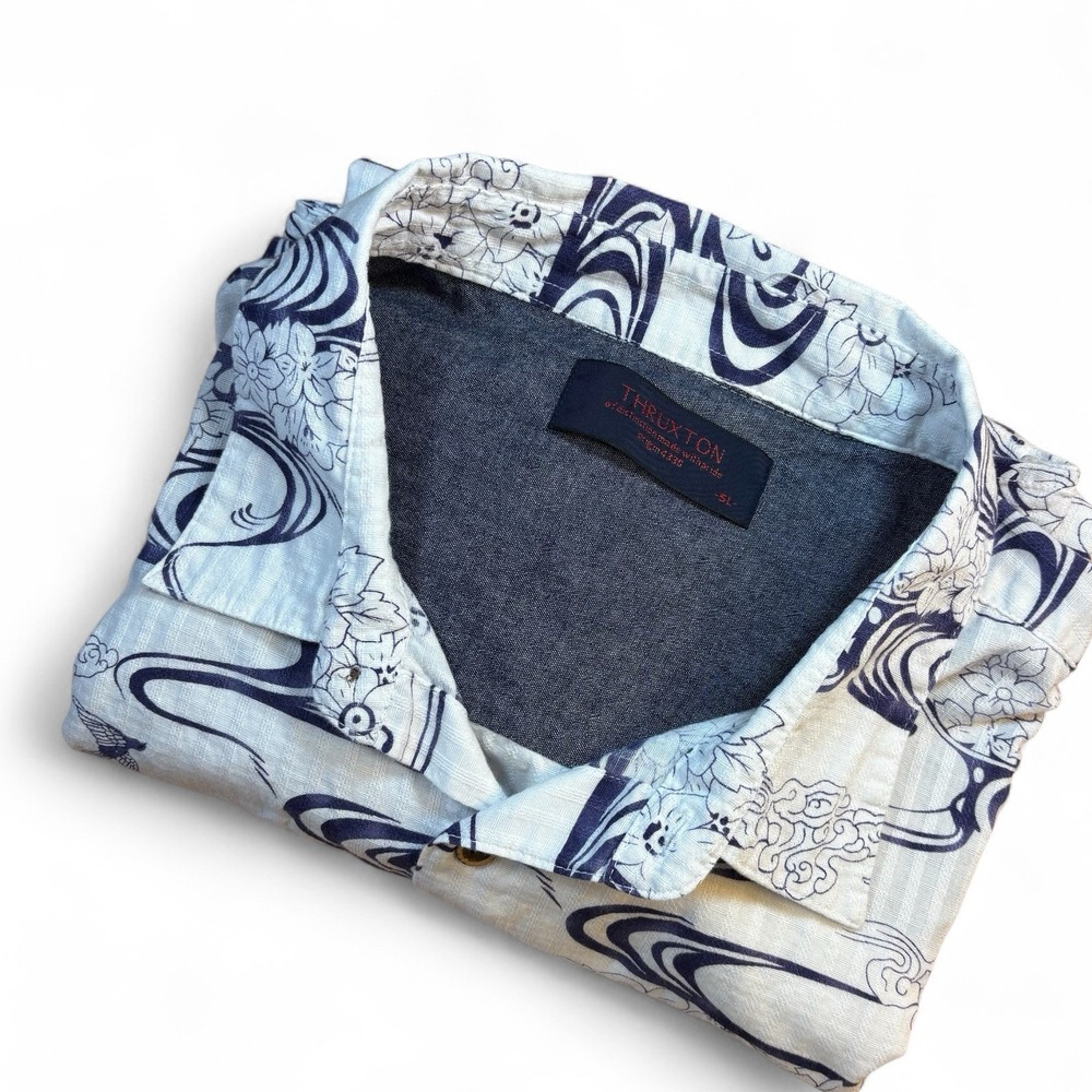 Thruxton Men's Floral/Bird‎ Camp Shirt 5 L